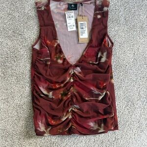 Thrills Floral ruched Sleeveless Top